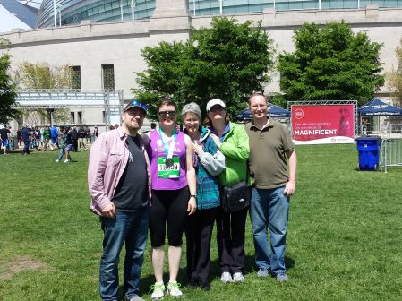 My awesome cheering section! Hubby, Mom, Sis, and Bro-in-Law.